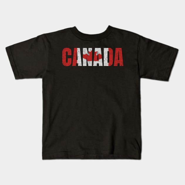 Canadian National Flag Vintage Canada Country Gift Kids T-Shirt by Grabitees